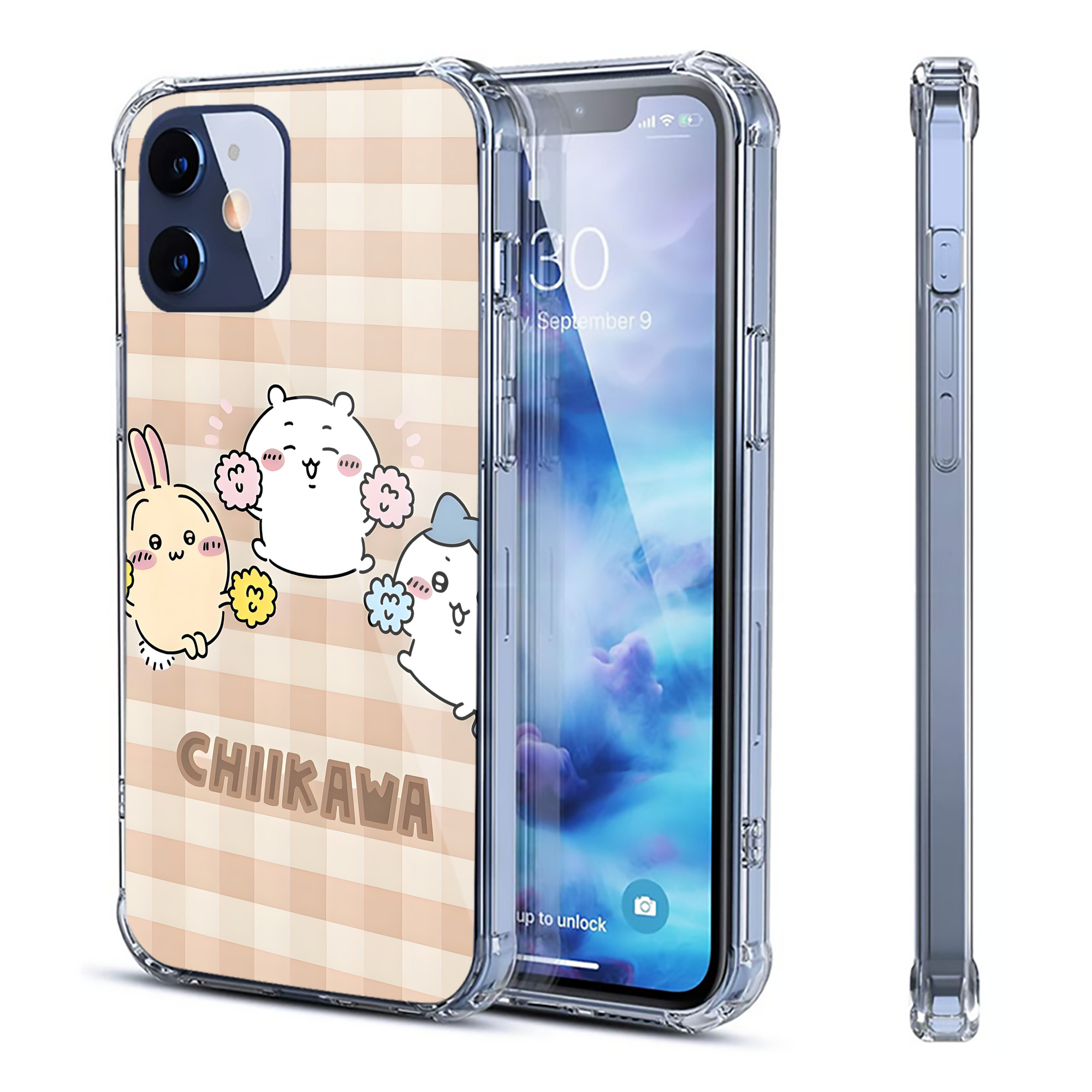 （画像用） ちいかわ Chii-kawa 【iPhone 12シリーズ対応】透明スマホケース（クリアソフトケース）